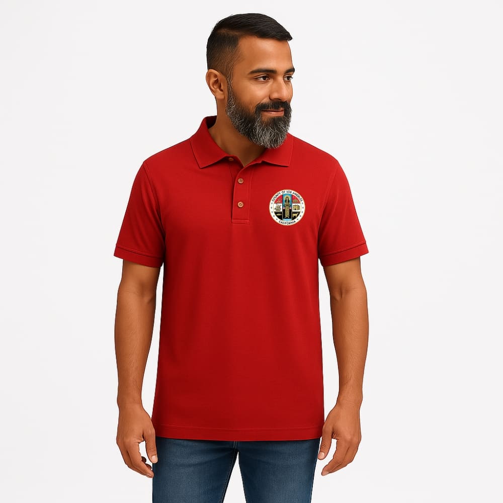 LA County Embroidered Polo