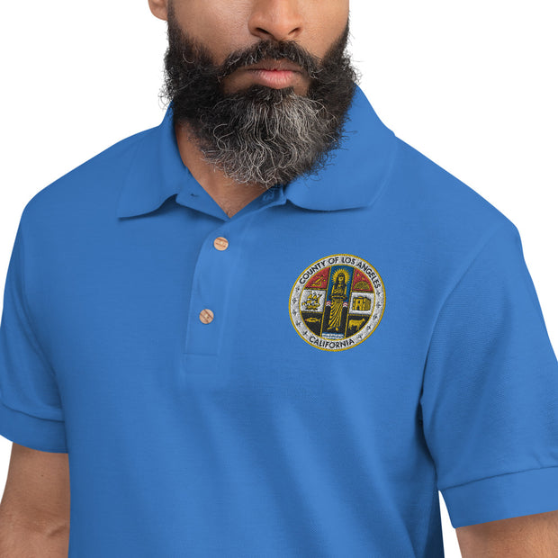 LA County Embroidered Polo