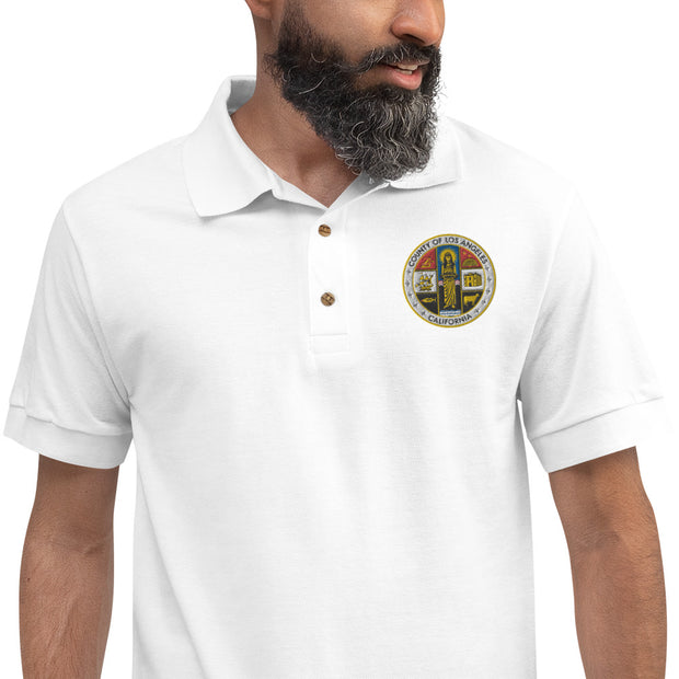 LA County Embroidered Polo